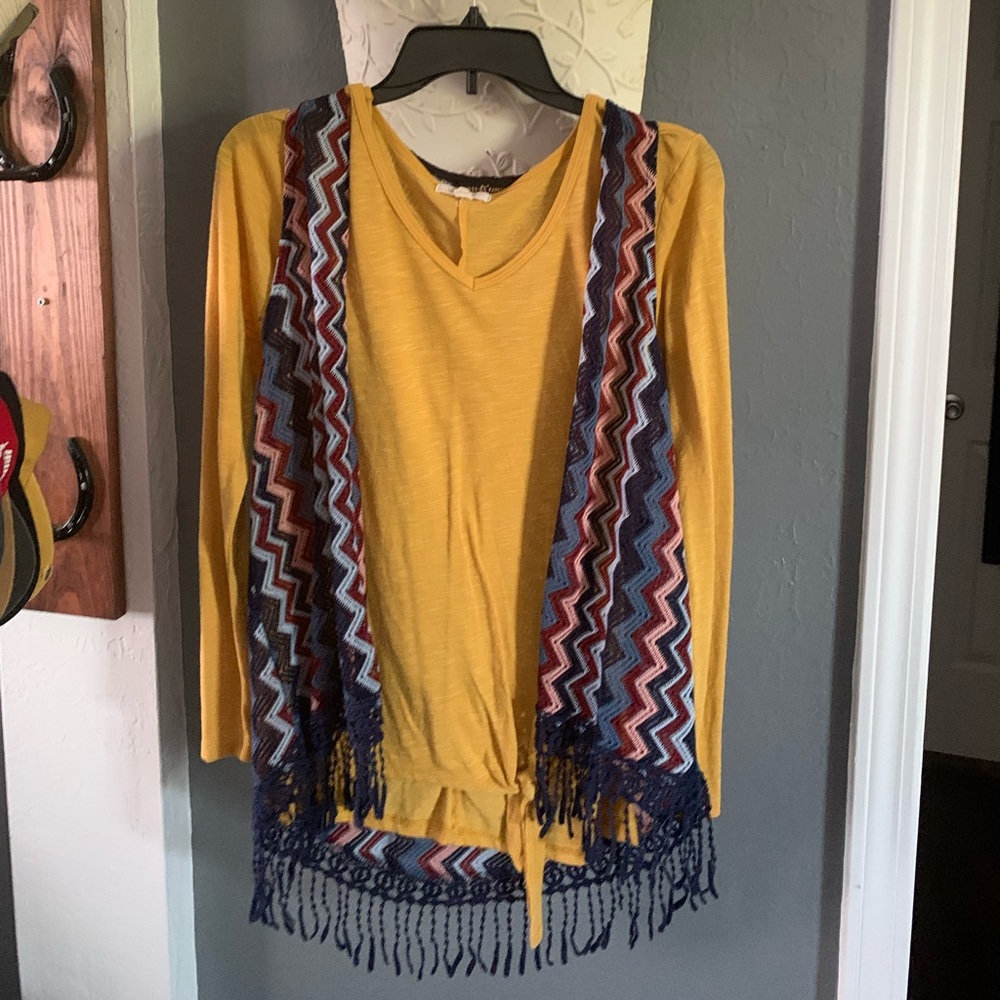 Mustard shirt and vest